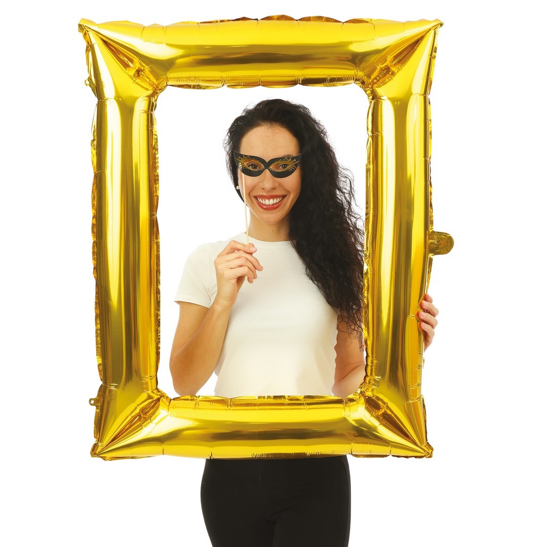 Ballon Aluminium Cadre Photo Or / Ballon Cadre Photo Dorée / La maison Du Déguisement