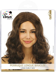 Perruque Longue Bouclée Sans Frange Châtain / La Maison Du Déguisement