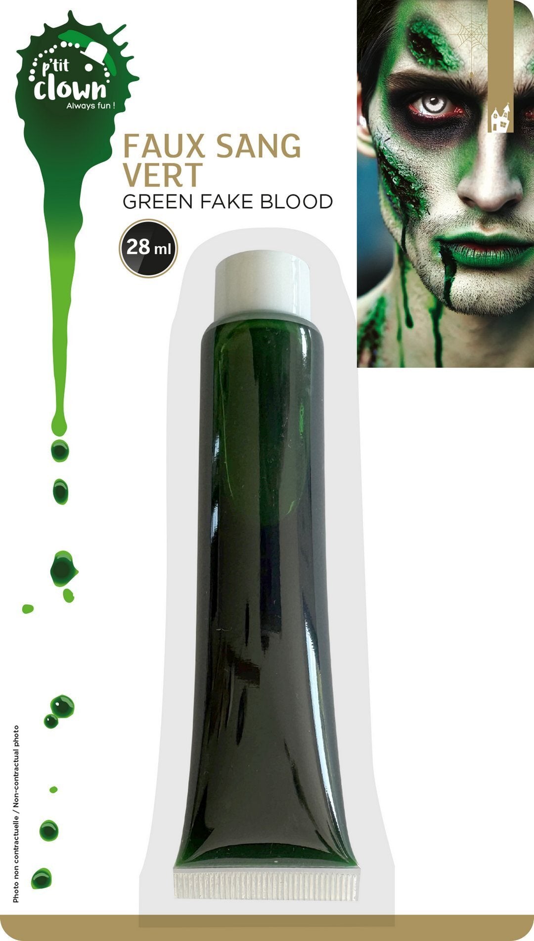 Faux Sang Vert / Faux Sang Vert / Tube De Faux Sang Vert / La maison Du Déguisement
