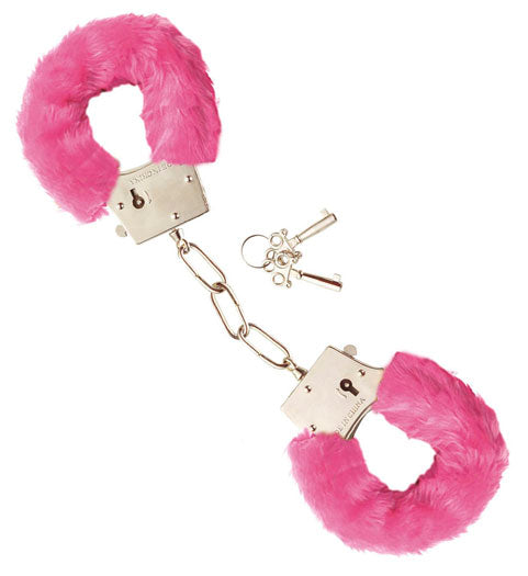 Menottes Rose Avec Fourrure / Menottes Métalliques Avec Fourrure Rose / Menottes En Velours Rose / La Maison du Déguisement
