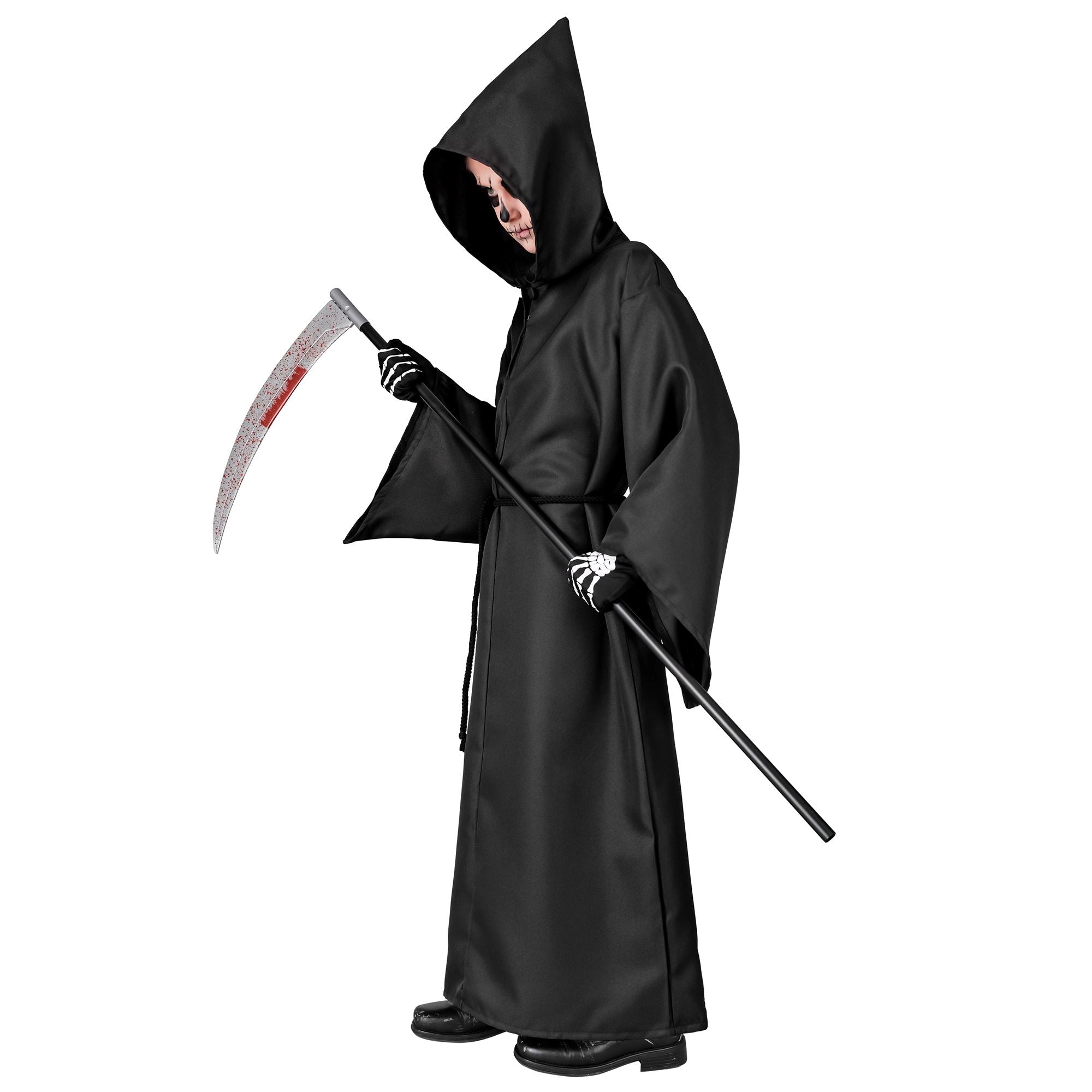 Déguisement de Faucheur Enfant - Tunique noire à capuche Déguisement de Faucheur Enfant - Tunique noire à capuche