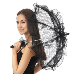Ombrelle en Dentelle Noir / Parapluie Dentelle Noir / La Maison Du Déguisement