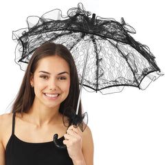 Ombrelle en Dentelle Noir / Parapluie Dentelle Noir / La Maison Du Déguisement
