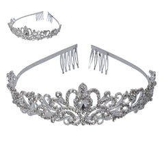Diadème Princesse Métal Argent et Strass BM / Couronne de Princesse élégante Pour Femme / Couronne De Reine Métal Argent / La Maison du Déguisement