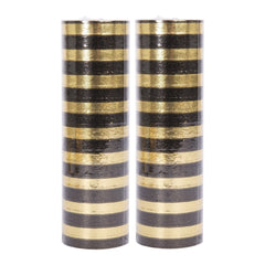 Rouleaux de serpentins Or et Noir 4 m Lot de 2 / 2 Serpentins Dorée et Noir / La Maison Du Déguisement