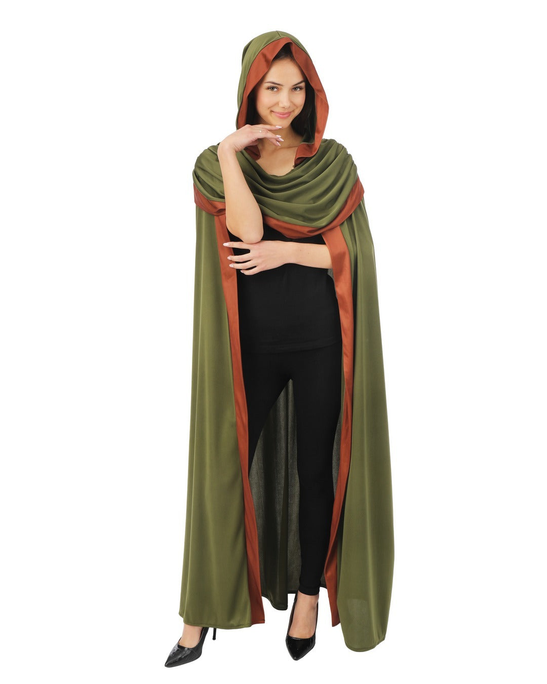 Déguisement Cape Médiévale Avec Capuche Vert / Costume Cape Vert Forêt En Velours à Large Capuche / La Maison Du Déguisement