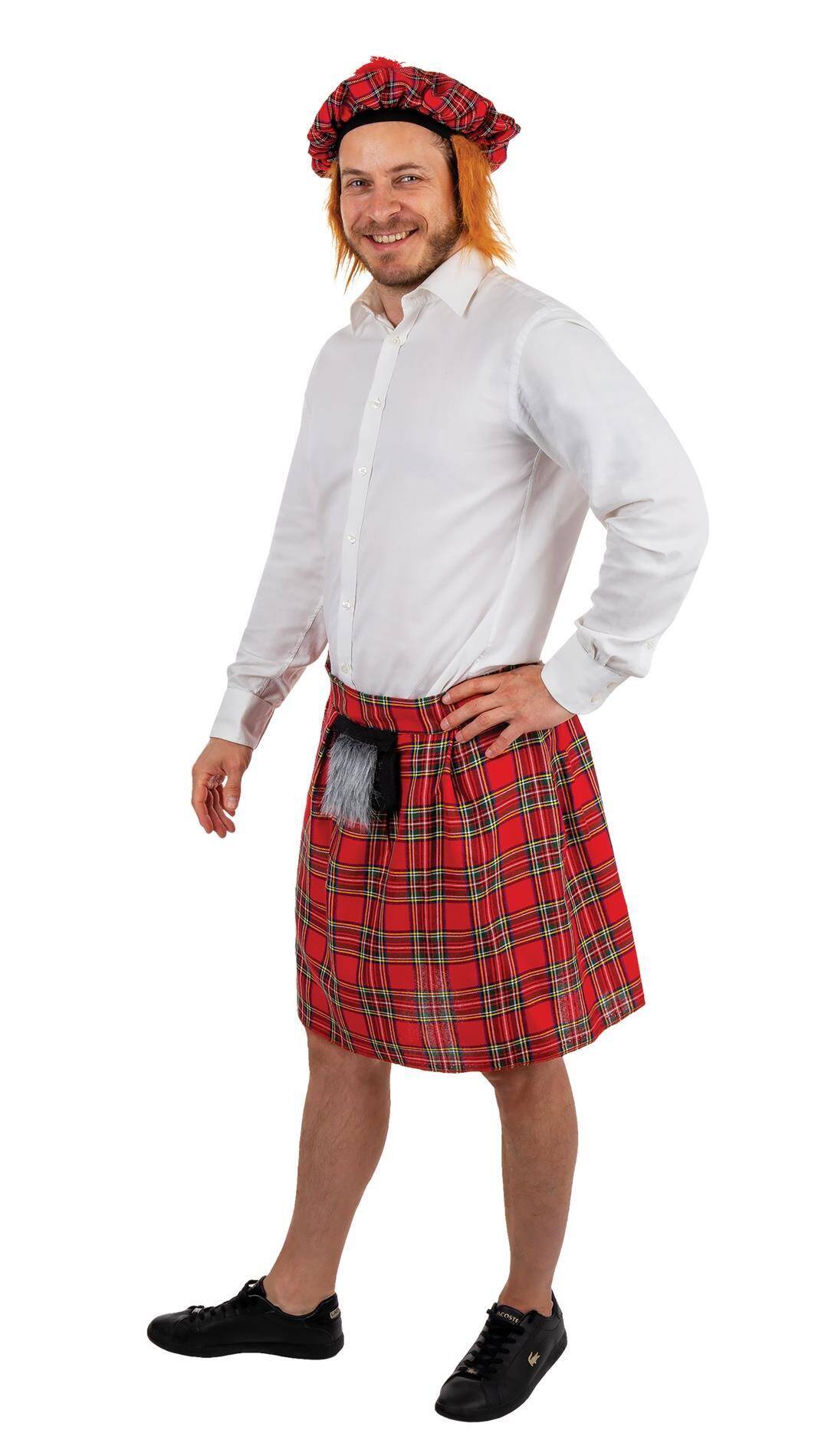 Kilt écossais Rouge BM / Déguisement Kilt Écossais Rouge BM / Costume Kilt d'écossais / La maison Du Déguisement