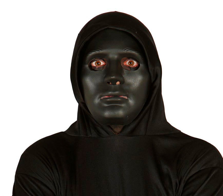 Masque Noir PVC / Masque Halloween Noir PVC / Masque neutre noir avec front BM / La Maison Du Déguisement