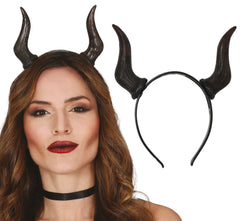 Serre Tête De Diable Noir GM / Serre Tête Cornes De Démon Noir / La Maison Du Déguisement
