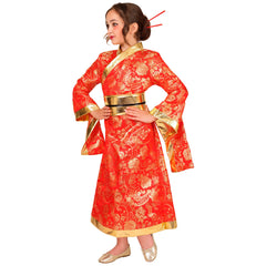 Déguisement Kimono Rouge Enfant / Costume Geisha Japonaise Fille / La Maison Du Déguisement