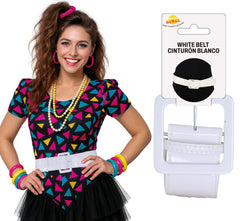 Ceinture Disco Blanc / Ceinture Blanc Brillante / La Maison Du Déguisement