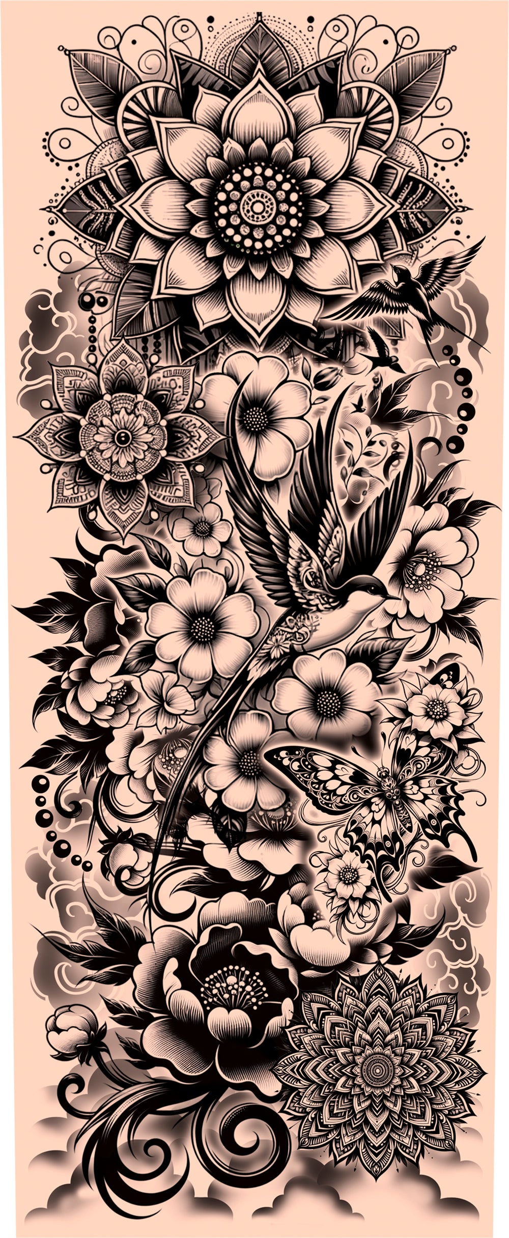 Manche de tatouage Noir / Paire de manches tatouées Noir / La Maison Du Déguisement