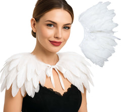 Cape En Plumes Blanches / Echarpe Gothique en Plumes Blanc / Châles en Plumes Blanc élégants et Uniques / La Maison Du Déguisement
