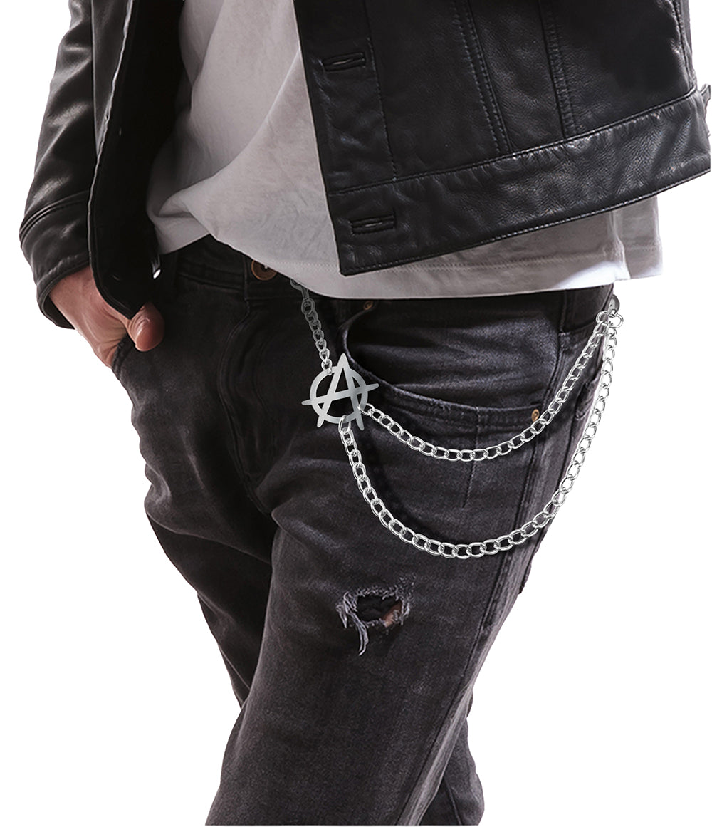 Chaîne Punk Argent / Chaine Rockeur / Chaîne De Biker Argent / La Maison Du Déguisement