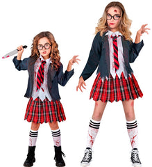 Déguisement Etudiante Zombie Enfant / Costume Ecolière sanglante Halloween Enfant / La Maison Du Déguisement