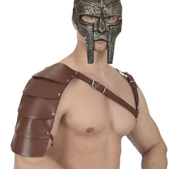 Armure D'épaule De Guerrier En Cuir Marron Luxe / Ensemble de 1 pièce Armure d'épaule médiévale en simili-cuir Adulte / La Maison Du Déguisement