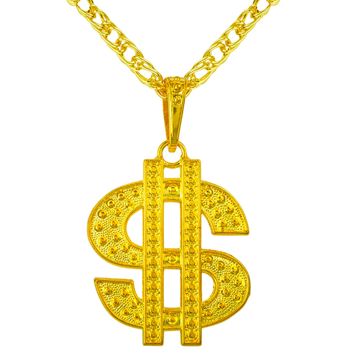 Collier Dollar Doré / Chaîne Dollar Avec Pendentif De Qualité / Collier Dollar Bling Bling Or / La Maison Du Déguisement