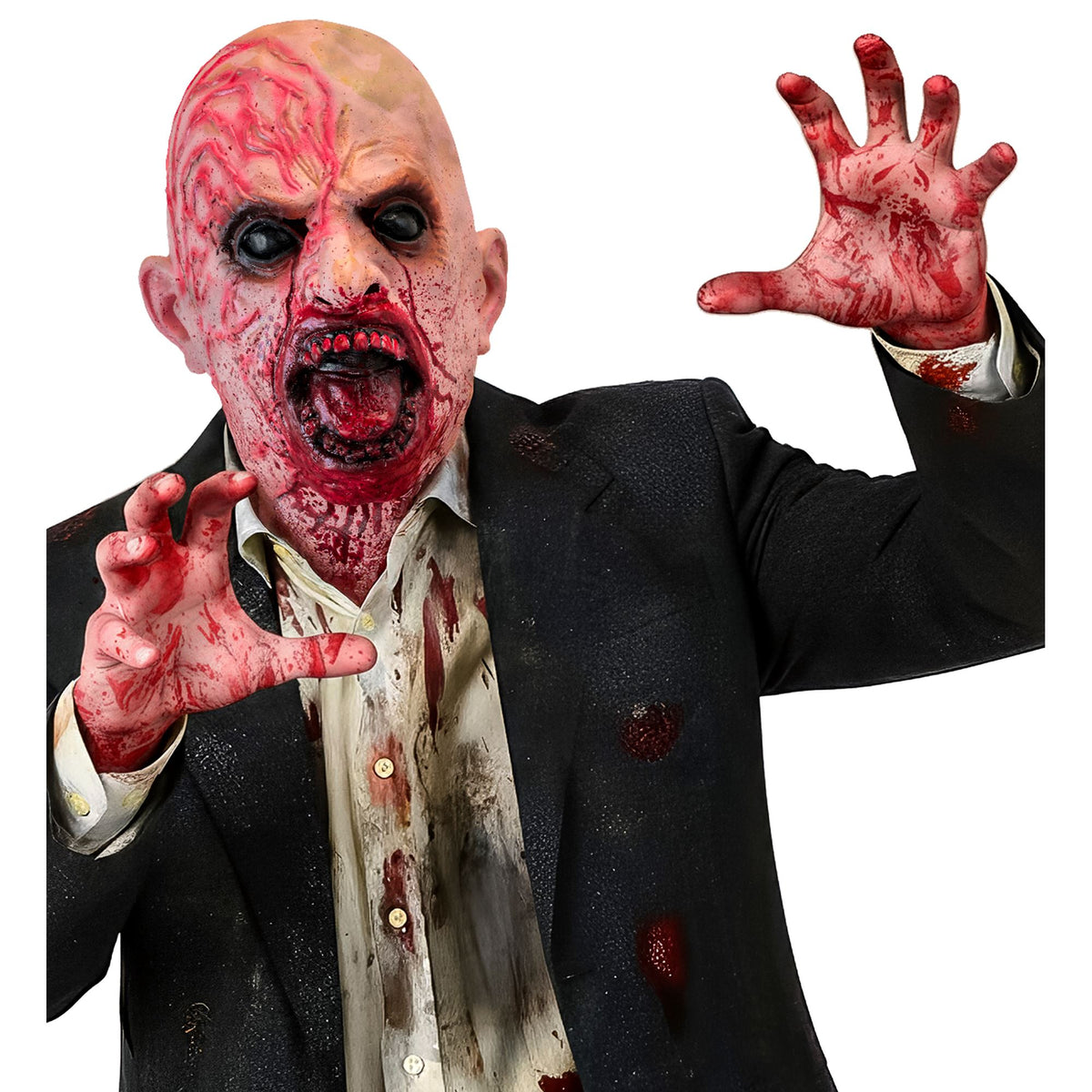 Masque De Zombie Tête Entière Avec Cou En Latex / Masque Halloween Zombie / La Maison Du Déguisement
