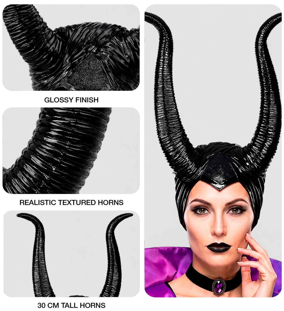 Coiffe Démon Maléfique Latex / Casque Halloween Latex Avec Cornes Souple / La Maison Du Déguisement