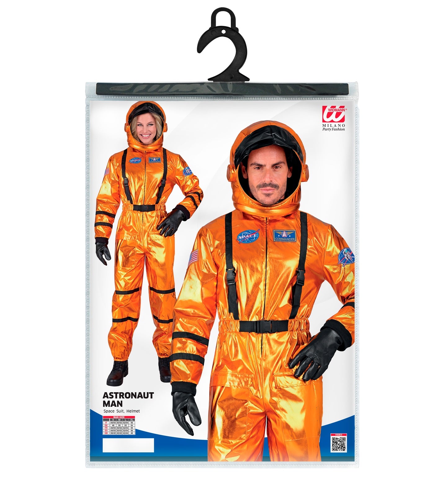 Déguisement Astronaute Orange Métallisé Luxe / Costume Cosmonaute Métallisé Orange Avec Casque / La Maison Du Déguisement