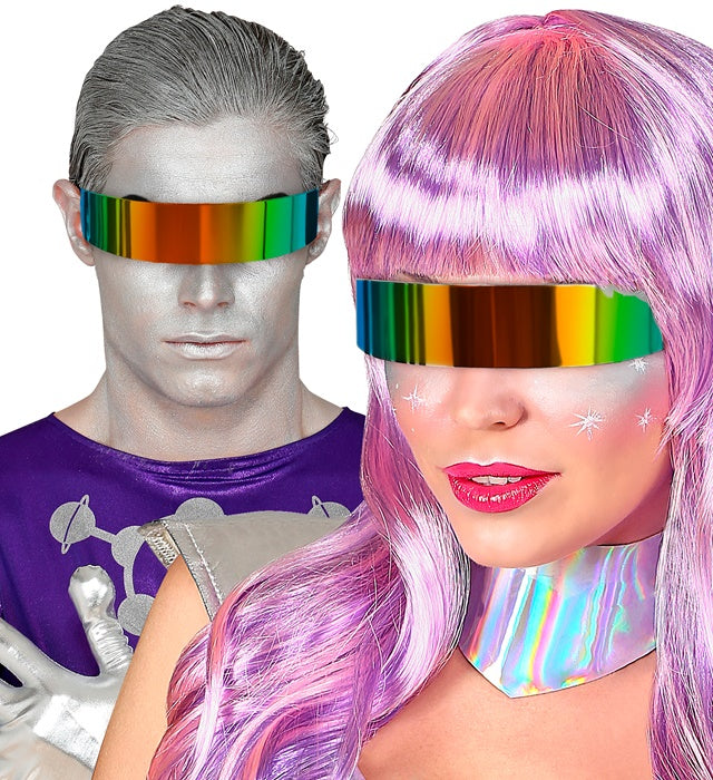 Lunettes Futuriste Multicolore / Lunettes Espace Arc en Ciel / Lunettes Miroirs / Lunettes Robot  / La Maison Du Déguisement