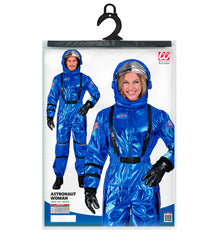 Déguisement Astronaute Bleu Métallisé Luxe Femme / Costume Cosmonaute Métallisé Bleu Femme Avec Casque / La Maison Du Déguisement