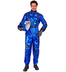 Déguisement Astronaute Bleu Métallisé Luxe / Costume Cosmonaute Métallisé Bleu Avec Casque / La Maison Du Déguisement