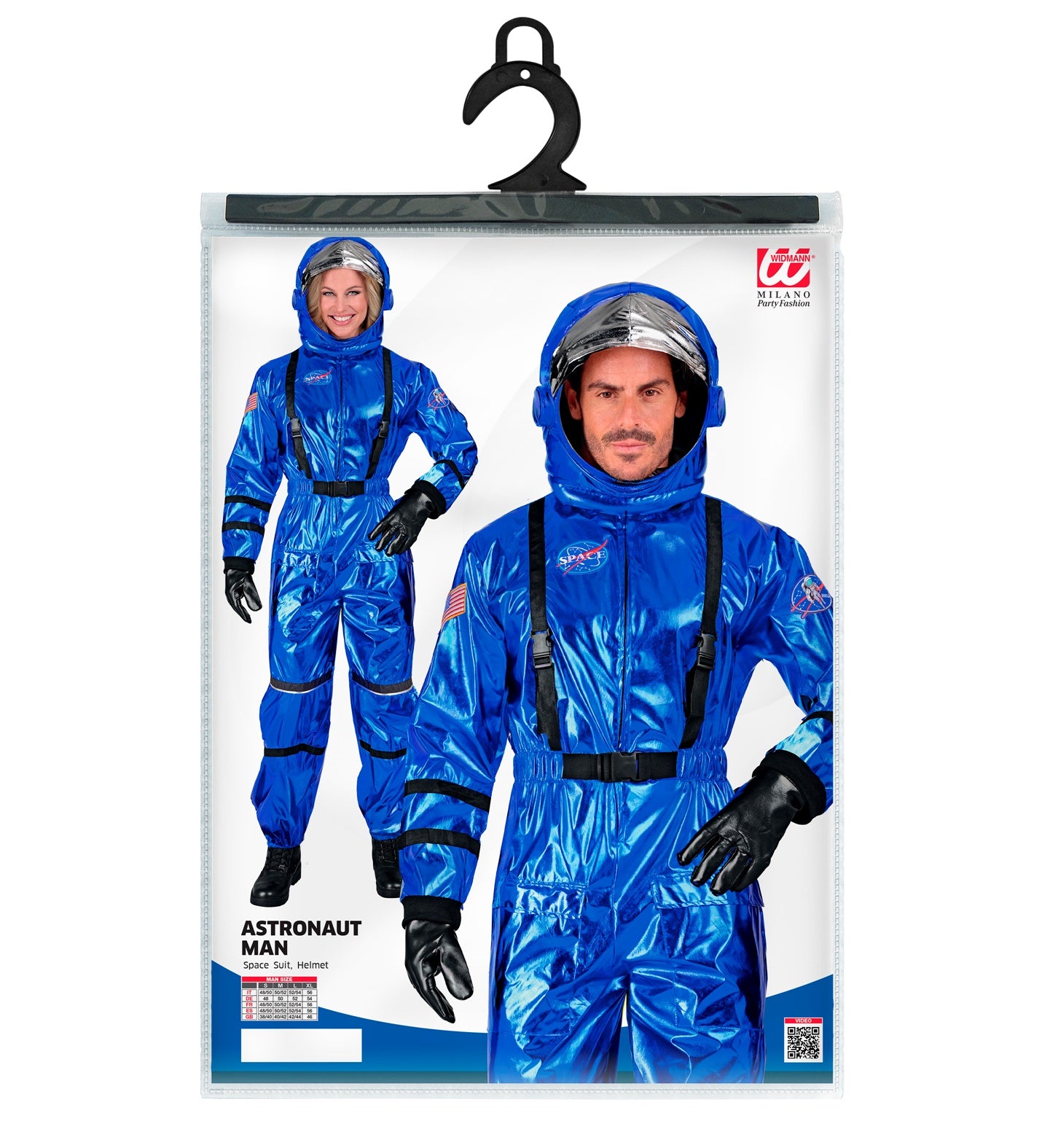 Déguisement Astronaute Bleu Métallisé Luxe / Costume Cosmonaute Métallisé Bleu Avec Casque / La Maison Du Déguisement