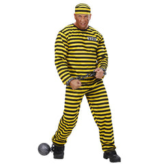 Déguisement Prisonnier Jaune Adulte / Costume Dalton / Costume Bagnard jaune et noir / La Maison Du Déguisement