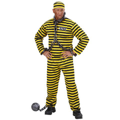 Déguisement Prisonnier Jaune Adulte / Costume Dalton / Costume Bagnard jaune et noir / La Maison Du Déguisement