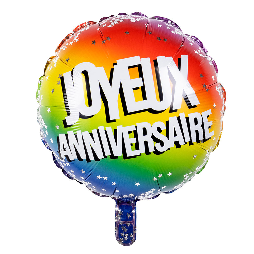 Ballon Aluminium joyeux Anniversaire / Ballon Aluminium Multicolore / La Maison Du Déguisement