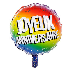 Ballon Aluminium joyeux Anniversaire / Ballon Aluminium Multicolore / La Maison Du Déguisement