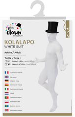 Déguisement Combinaison Intégrale Kolalapo Blanc / Costume Morphsuit Kolalapo Blanc / Déguisement Seconde Peau Blanc / La Maison du Déguisement