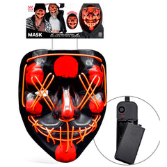 Masque LED Visage Sanglant Rouge / Masque Nightmare Led Rouge / Masque Effrayant Led Rouge / La Maison Du Déguisement