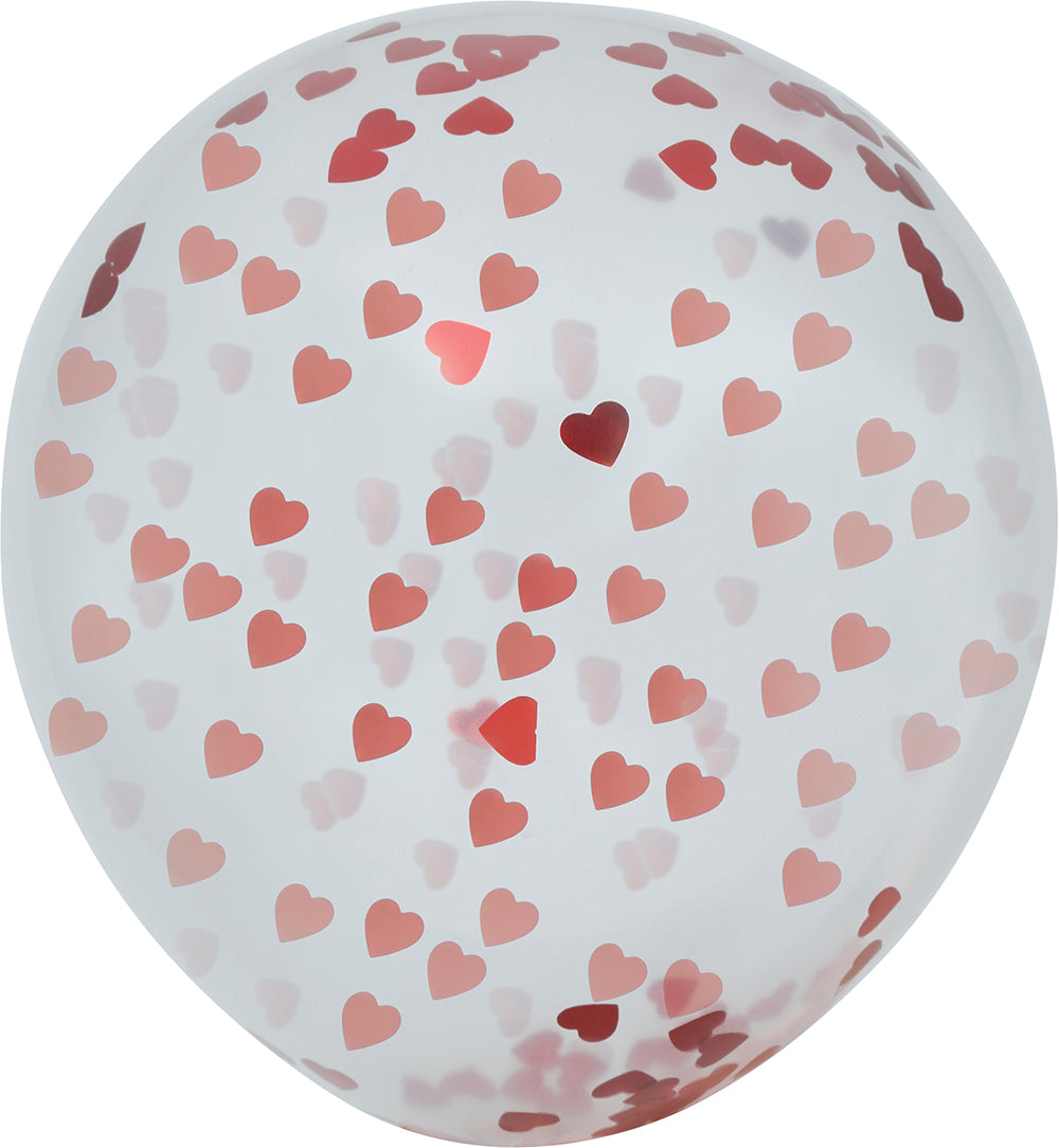 Sachet de 10 Ballons De Confettis Coeurs / 10 Ballons Avec Des Cœurs à l'intérieur / La Maison Du Déguisement