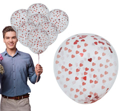 Sachet de 10 Ballons De Confettis Coeurs / 10 Ballons Avec Des Cœurs à l'intérieur / La Maison Du Déguisement