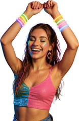 Bracelets fluo multicolores par 50 / Tube 50 bracelets lumineux fluo / La Maison Du déguisement