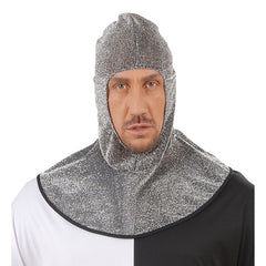 Heaume De Chevalier / Cagoule Croisé Adulte / Cagoule Guerrier Médiévale Gris / Cagoule Imitation Côte de Mailles / la Maison Du Déguisement