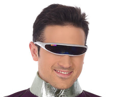 Lunettes Robot Argent / Lunettes Galaxy argent / Lunettes Futuriste Argent / Lunettes Space argent / La Maison Du Déguisement