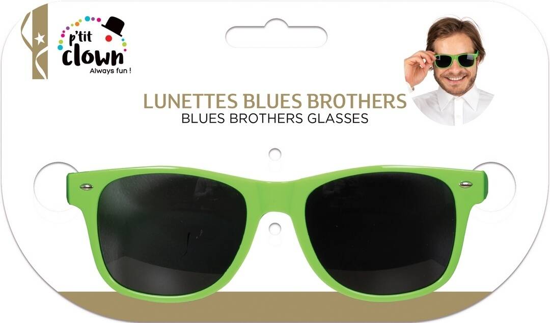 Lunettes Blues Brothers Vert Fluo / Lunettes Disco Années 80s Néon / La Maison Du Déguisement