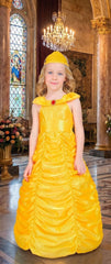 Déguisement Reine De Beauté Jaune Enfant / Costume Princesse Belle Jaune Enfant / La Maison Du déguisement