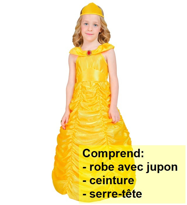 Déguisement Reine De Beauté Jaune Enfant / Costume Princesse Belle Jaune Enfant / La Maison Du déguisement