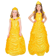 Déguisement Reine De Beauté Jaune Enfant / Costume Princesse Belle Jaune Enfant / La Maison Du déguisement