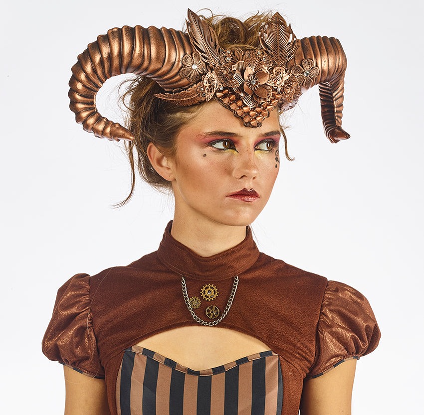 Serre tête Cornes Bronze Luxe / Cornes Steampunk Bronze Luxe / La Maison Du Déguisement