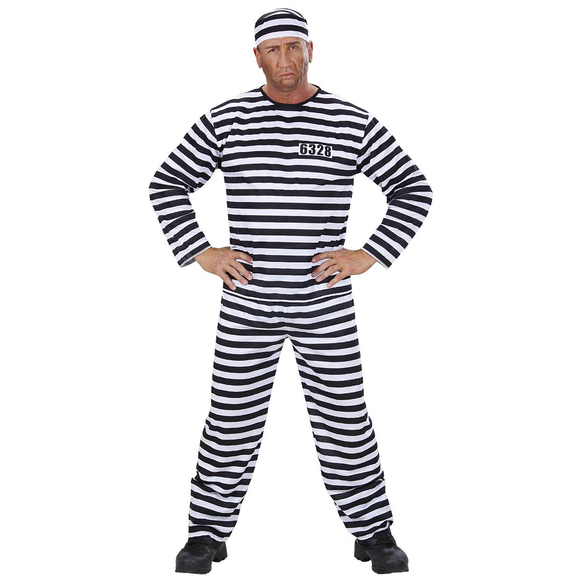 Déguisement Bagnard / Costume Prisonnier Blanc et Noir / La Maison Du Déguisement