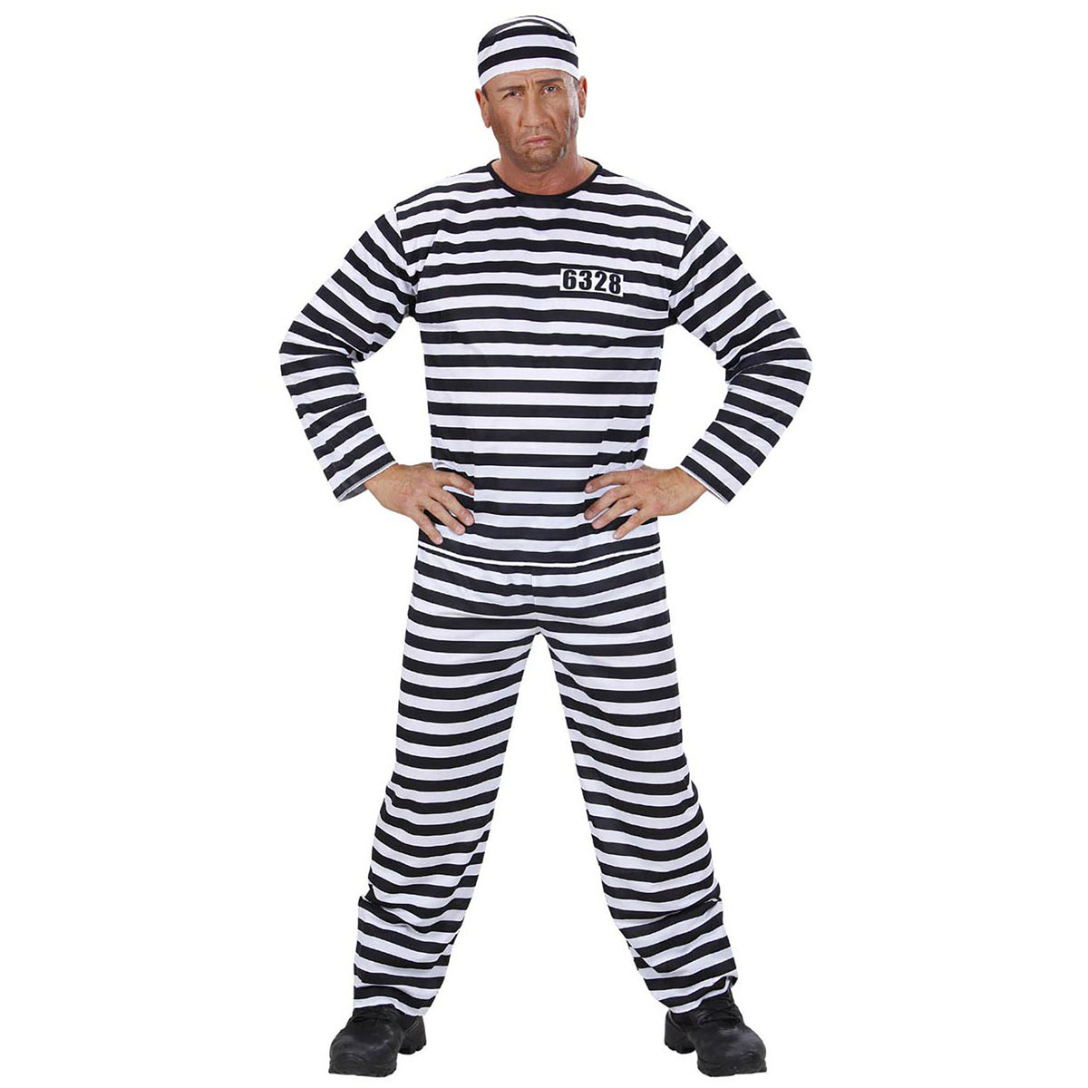 Déguisement Bagnard / Costume Prisonnier Blanc et Noir / La Maison Du Déguisement