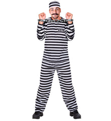 Déguisement Bagnard Adulte / Costume Prisonnier Blanc et Noir / La Maison Du Déguisement