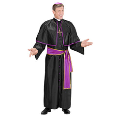 Location Déguisement Cardinal Noir et Violet /  Location Costume Padro Richard Noir et Violet / La Maison Du déguisement