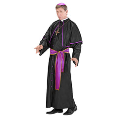 Location Déguisement Cardinal Noir et Violet /  Location Costume Padro Richard Noir et Violet / La Maison Du déguisement