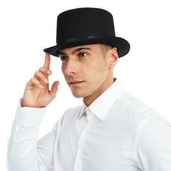 Chapeau Haut de Forme noir /  Chapeau Rocambole noir / La Maison du Déguisement